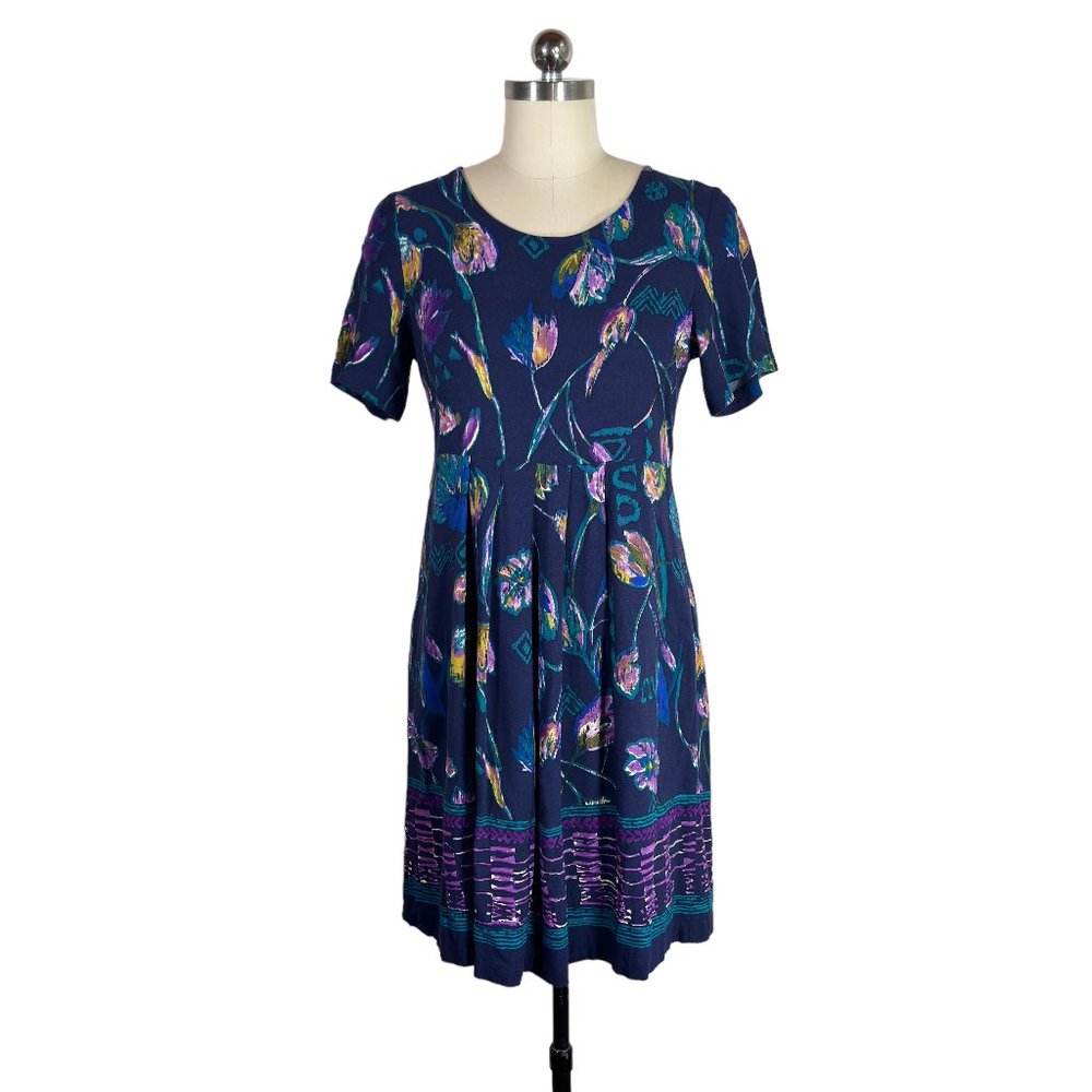 vintage 90s y2k floral rayon babydoll dress XS/S artsy grunge boho 1990s vtg